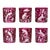 ARTEL Chinoisserie Collection Small Tumbler Glasses in Fuchsia, Set of 6 For Sale