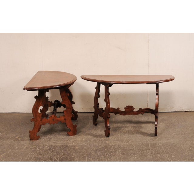 Early 19th C Italian Demi Lunes- Great Legs - a Pair For Sale - Image 9 of 11