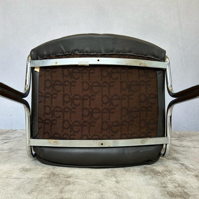 Vintage Cantilever Armchair in Chrome and Leather by Tim Bates for Pieff, 1970s For Sale - Image 9 of 14