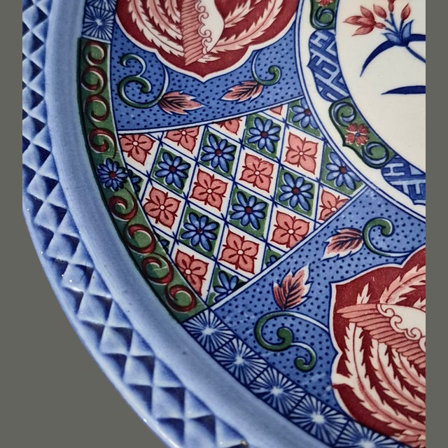 Vintage Asian Japanese Imari Floral Phoenix Bird Platter For Sale - Image 9 of 10