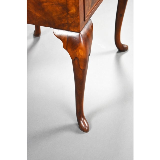 Brown Queen Anne Walnut Bureau, 1930s For Sale - Image 8 of 11