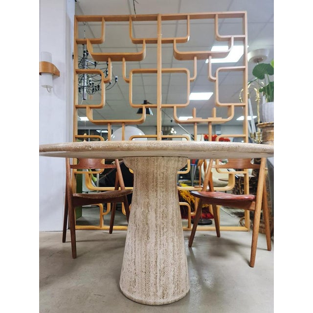 Vintage Travertine Round Dining Table Skipper, 1960s For Sale - Image 4 of 5
