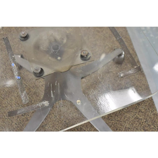 Mid Century Modern Clear Lucite Aluminum Swag Base Rolling Swivel Desk Chair For Sale - Image 9 of 12