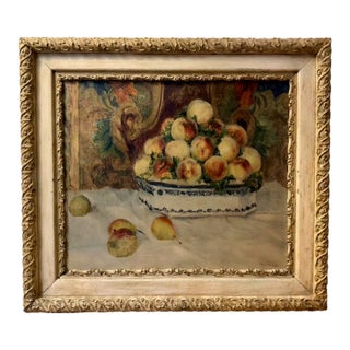 “Still Life With Peaches” by Auguste Renoir 1920’s Print in 1889 Frame For Sale