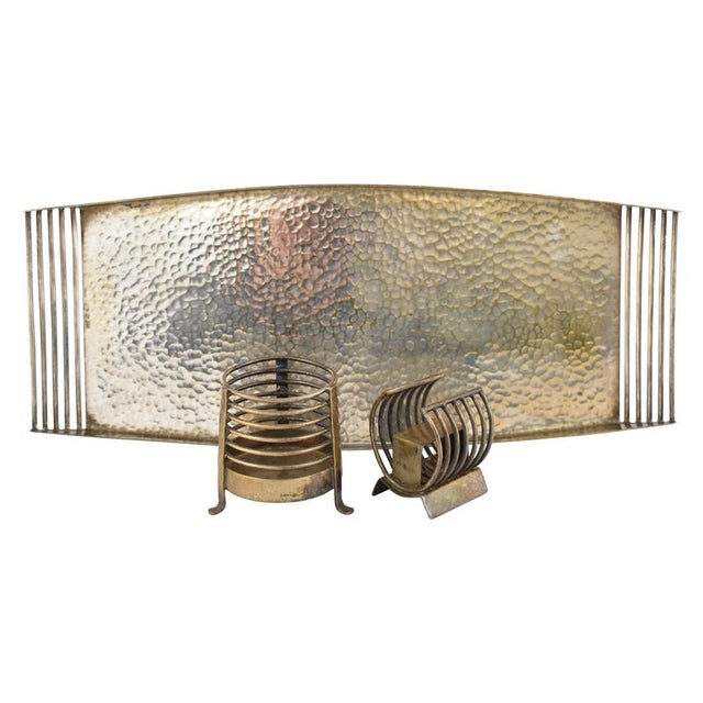 1950s Vintage Silver-Plated Smoke Set with Tray and Ashtray, Germany, 1950s, Set of 3 For Sale - Image 5 of 5