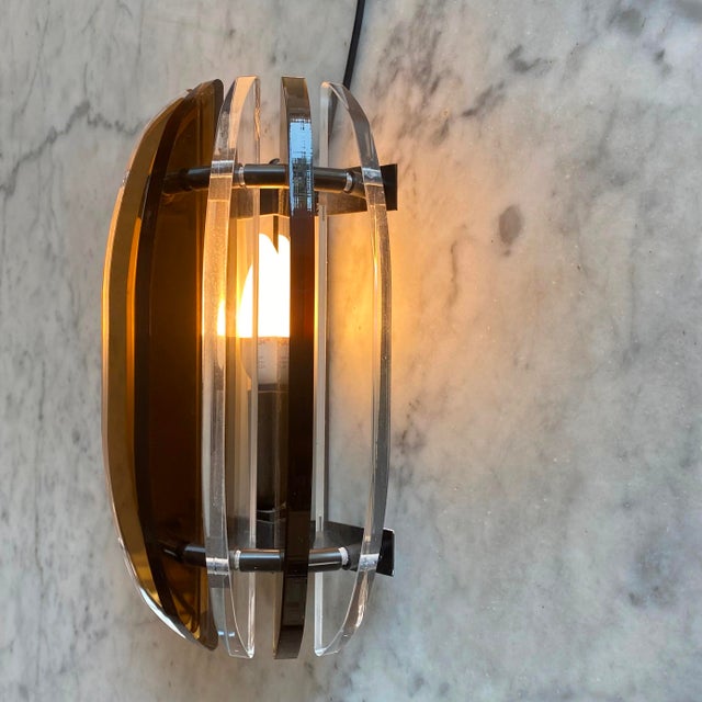 Vintage Wall Lights in Acrylic, 1980s, Set of 2 For Sale - Image 12 of 18
