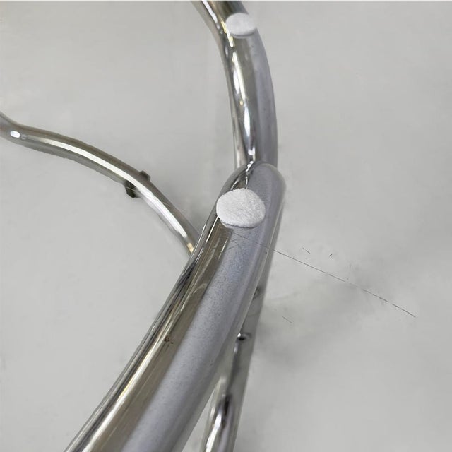 Metal Italian Modern Coffee Table in Steel and Glass, 1970s For Sale - Image 7 of 13