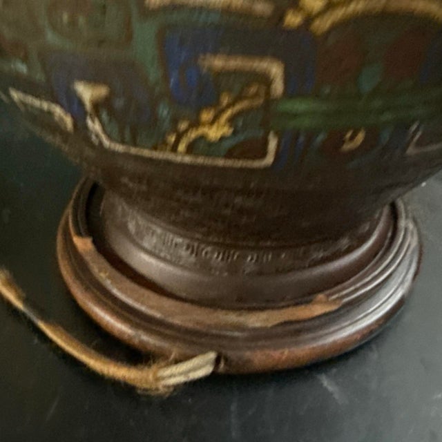 Antique Cloisonné Vase Base Lamp For Sale - Image 12 of 12