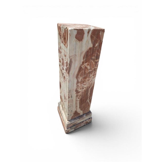 Veined Red Marble Pedestal, Early 20th Century For Sale - Image 6 of 9