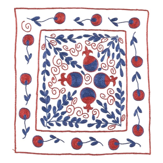 Home Decor Toss Pillow Cover. Suzani Silk Hand Embroidery Cushion Cover. 17"x19" For Sale