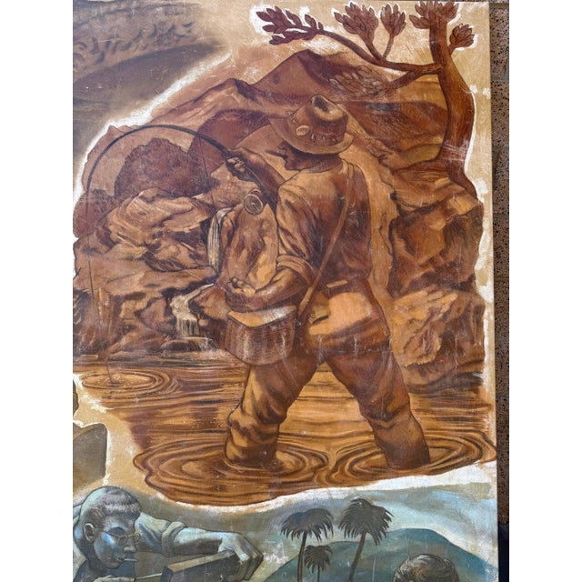 1930s Massive WPA Mural Study For Sale - Image 12 of 12