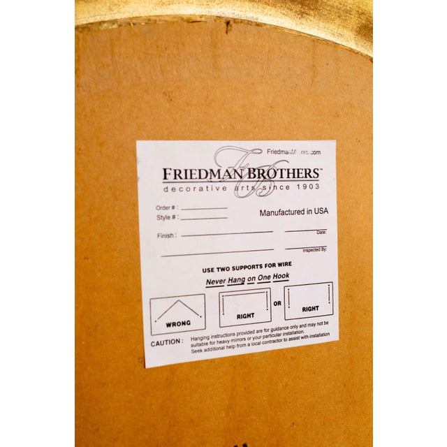 Friedman Brothers Gold Finish Model #6769 Adam Style Mirror For Sale - Image 10 of 11