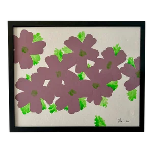 Pop Art Poppies Acrylic on Canvas Signed by Artist