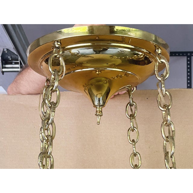 20th Century Art Nouveau Moonstone Plafonnier Pendant Light For Sale - Image 9 of 11