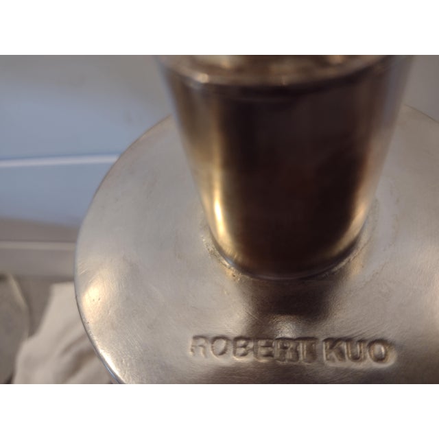 Silver Jie Table Lamp in Silver Finish From Baker's McGuire Collection, Design by Robert Kuo For Sale - Image 8 of 8