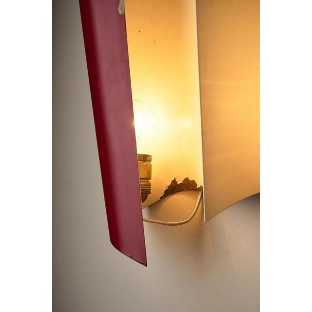 Stilnovo Red Metal Wall Sconce by Bruno Gatta for Stilnovo, 1950s For Sale - Image 4 of 16