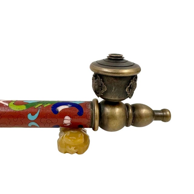 Early 20th Century Chinese Cloisonne Smoking Pipe For Sale - Image 11 of 16