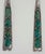 Silver 1980 Silver and Turquoise Salad Servers Hand-Wrought and Stamped in the American Indian Style- Set of 2 For Sale - Image 8 of 12