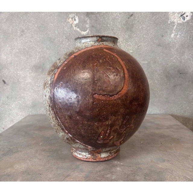 Vintage Tsubo Style Glazed Ceramic Object For Sale - Image 4 of 7