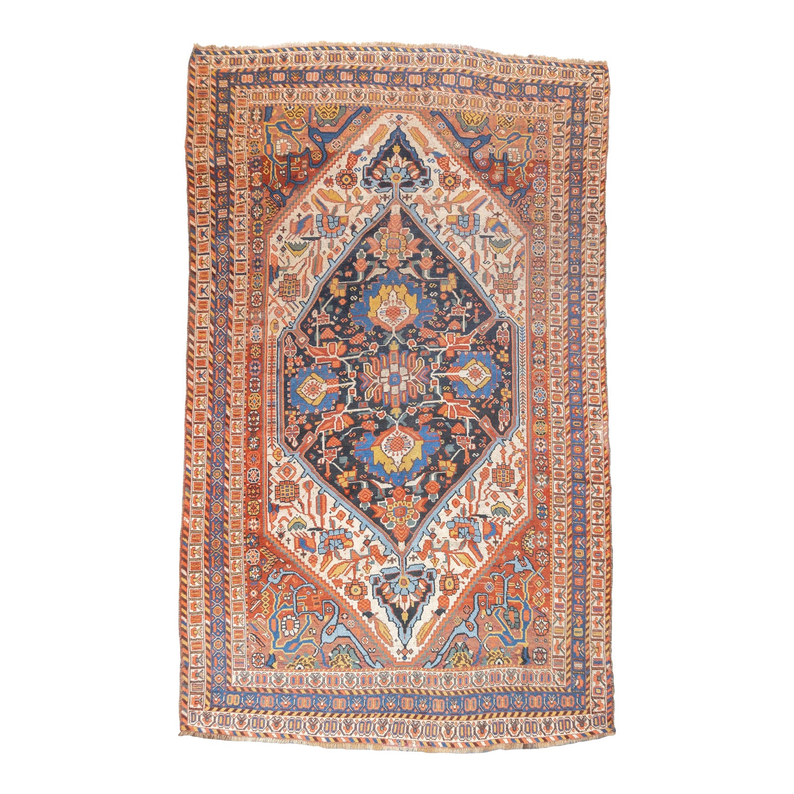 Antique Persian Qashqai Rug 5'6'' X 9'1'' | Chairish