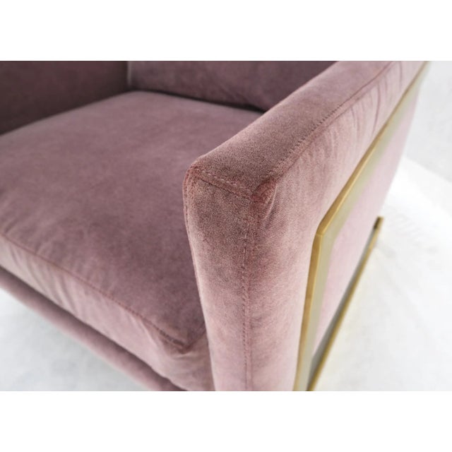 Brass Frame Shape Base Cube Shape Lounge Chair For Sale - Image 12 of 13