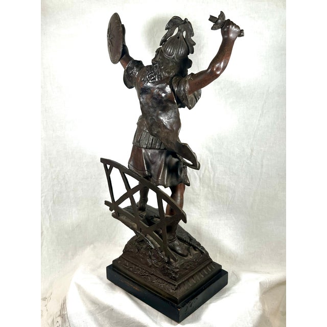 Early 20th Century Pair of Bronzed Finish Spelter Figures of Gallic Warriors For Sale - Image 11 of 18