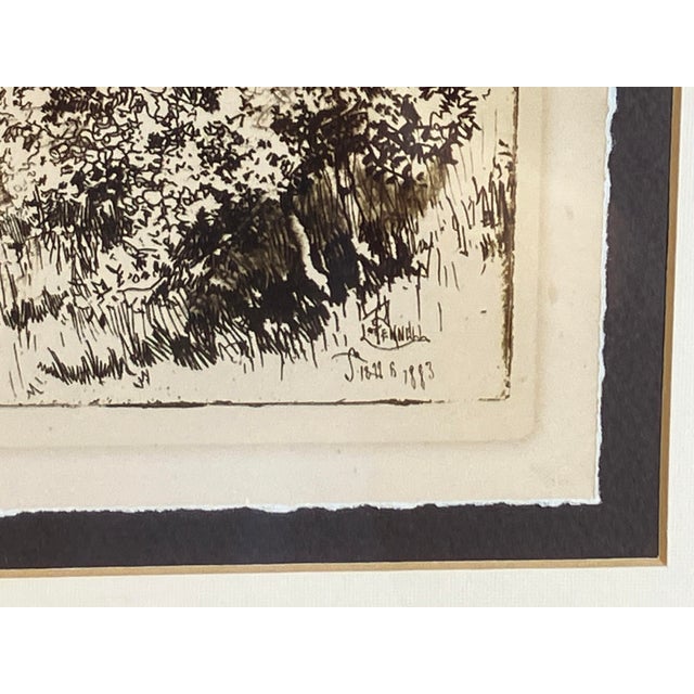 Early 20th Century Joseph Pennell Antique Etching – Antique Architectural Landscape, Framed 19th Century Etching For Sale - Image 5 of 8