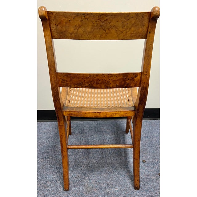 American Classical Style Birds Eye Maple Dining Chairs - Set of 4 For Sale - Image 10 of 11