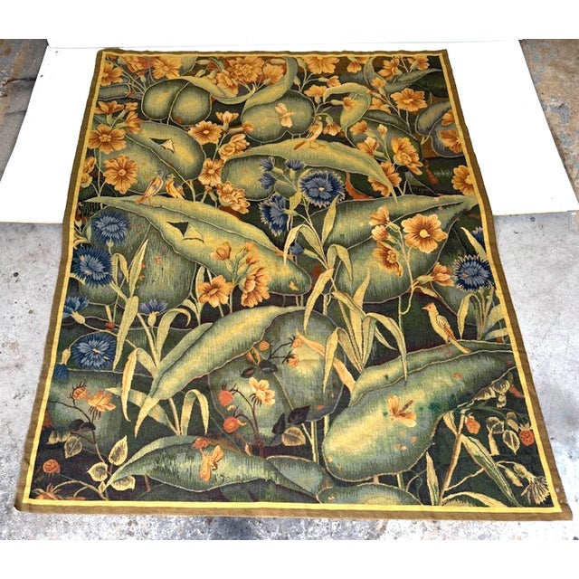 Arts & Crafts Arts & Crafts/ William Morris Style Verdure Tapestry Birds, Butterflies Foliage For Sale - Image 3 of 16