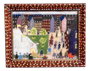 Naivistisk Circus in Town Painting