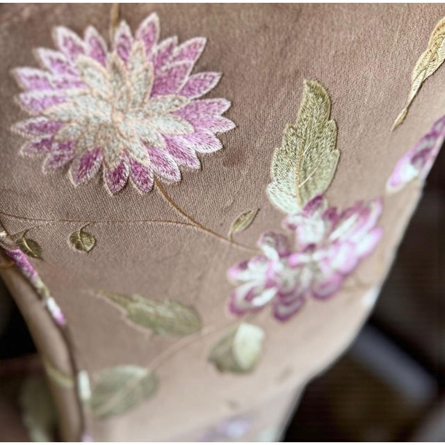 Vintage Custom Kravet Traditional English Cottage French Import Floral Velvet Armchair For Sale In Los Angeles - Image 6 of 6