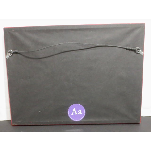 Ruby Red Antique Chinese Watercolor Floral For Sale - Image 8 of 8