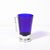 This strikingly elegant Art Deco ice bucket, crafted in blue glass with an aluminum base and accompanying tongs, is a...