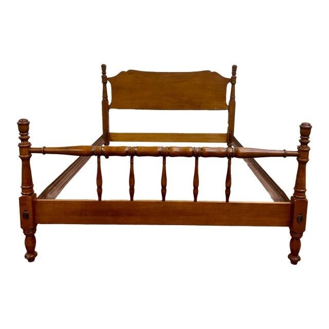 Vintage Full Size Ethan Allen Baumritter Colonial Manor Model 500 Bed For Sale