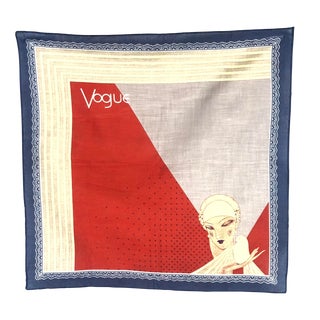 Vintage 1920s Vogue Magazine Cover Handkerchief For Sale