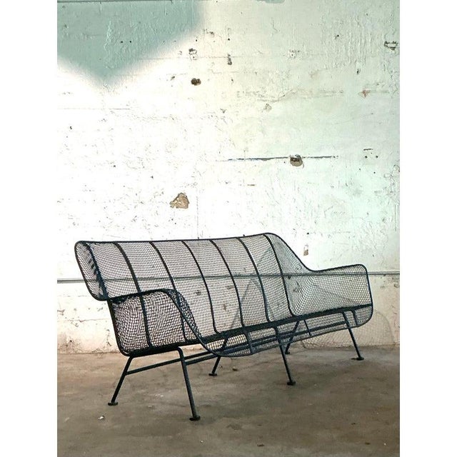 Mid 20th Century Vintage Wire Mesh “Sculptura” Sofa After Russell Woodard For Sale - Image 5 of 13