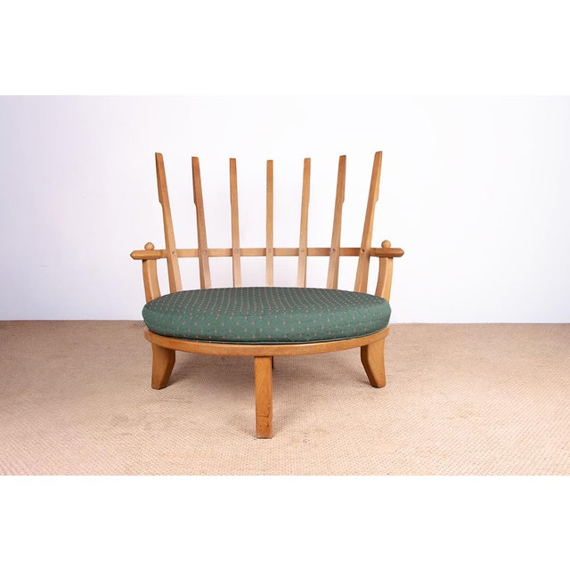 Mid-Century Modern Large French Lounge Chair in Oak by Guillerme et Chambron for Votre Maison, 1960s For Sale - Image 3 of 18