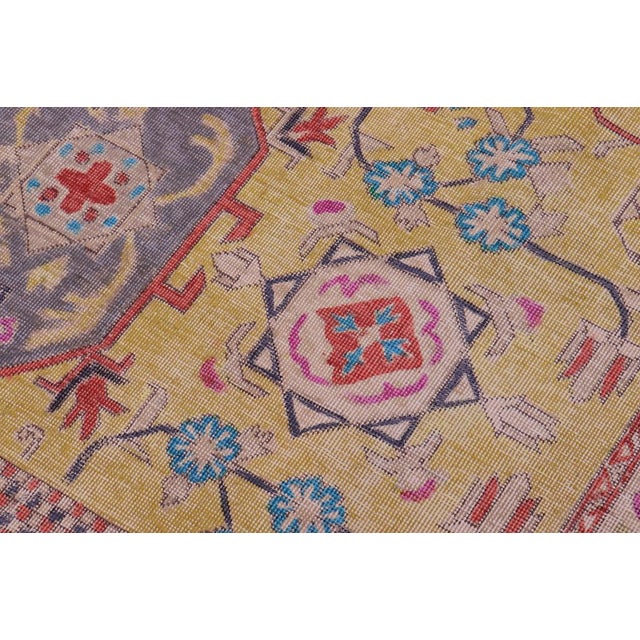 1990s Shabby Chic Vintage 1990's Yellow/Gray Wool Rug - 8'6'' X 12'5'' For Sale - Image 5 of 10