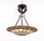 Art Deco Textured Glass and Iron Pendant Light For Sale In New York - Image 6 of 8