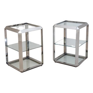 Pair of P800 Side Tables by Alberto Rosselli for Saporiti, Italy, 1970s For Sale