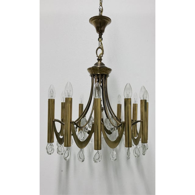 1960s Brass Chandelier attributed to Gaetano Sciolari, 1960s For Sale - Image 5 of 10