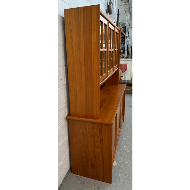 Mid-Century Danish Teak China Hutch and Credenza For Sale In New York - Image 6 of 16