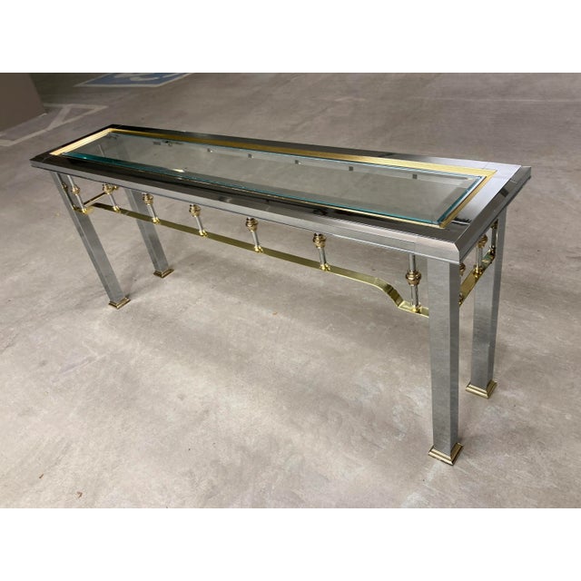 Mastercraft Chrome Console Sofa Table For Sale In Denver - Image 6 of 13