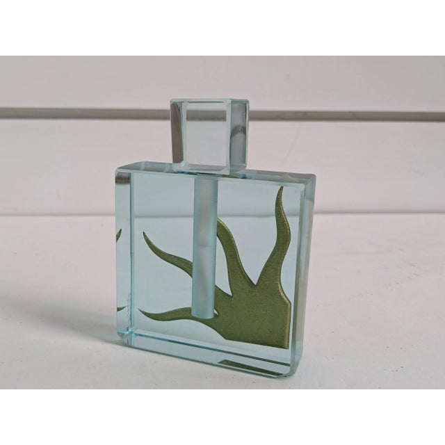 Gold Mid 20th Century Felt Glass-Jeffrey M. Andrews Cold Cut Glass Perfume Bottle For Sale - Image 8 of 11