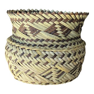Late 20th-Century Perfectly-Sized Tarahumara Handwoven Sotol Leaf Cachepot, Mexico For Sale