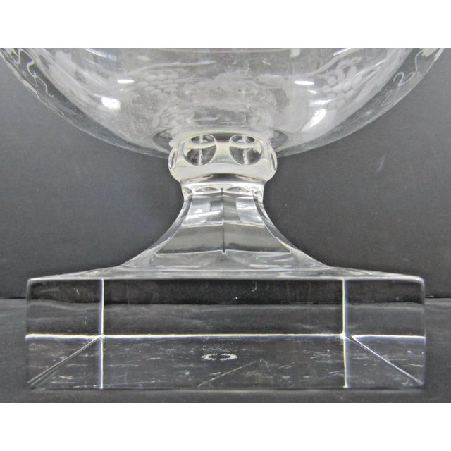 1990s William Yeoward Cordelia Footed Grapevine Etched Compote Rose Bowl For Sale - Image 5 of 17