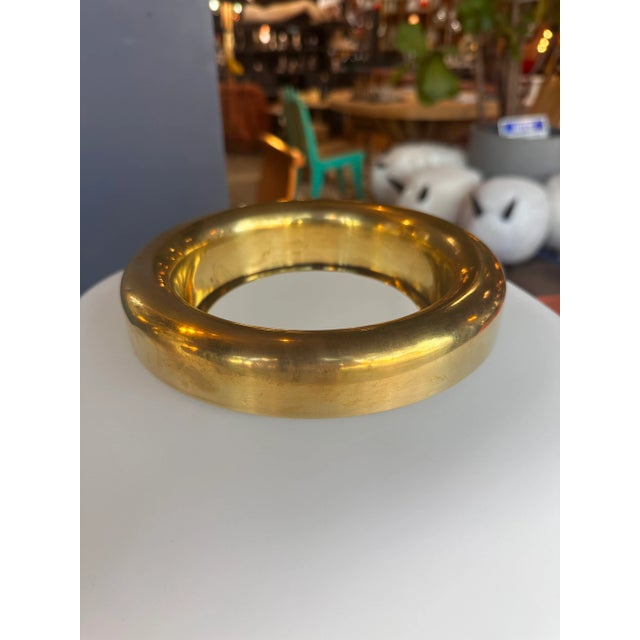 1970s Mid Century Italian Opaline and Brass Table Lamp 1970s For Sale - Image 5 of 8