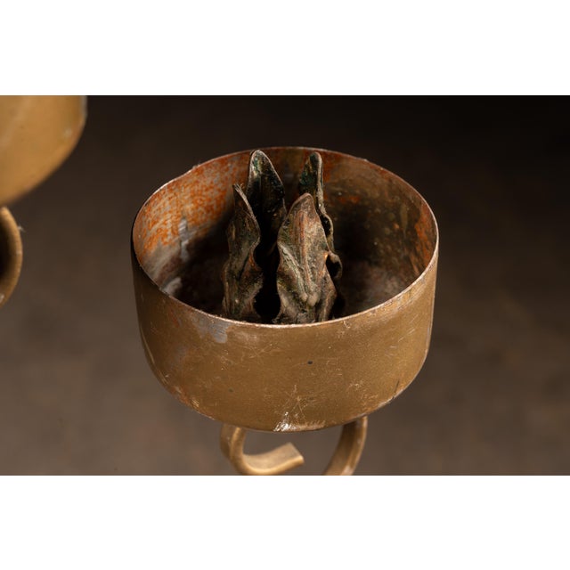 Mid 20th Century 5-Candle Wrought Iron Floor Candelabra For Sale - Image 9 of 11