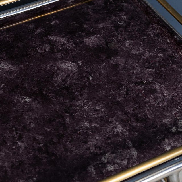 Vintage Italian Steel and Glass Drinks Trolley with Marble Effect, 1980 For Sale - Image 10 of 18