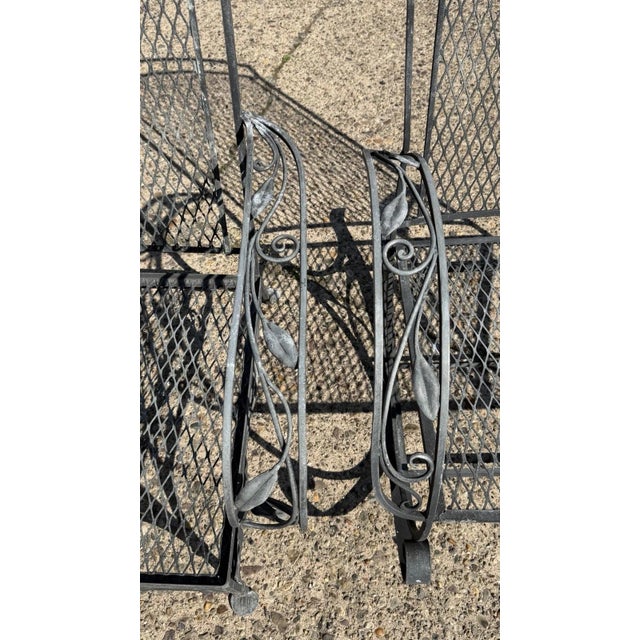 Vintage Salterini Art Nouveau Wrought Iron Garden Patio Sofa Chair Set - 3 PCS For Sale - Image 12 of 18